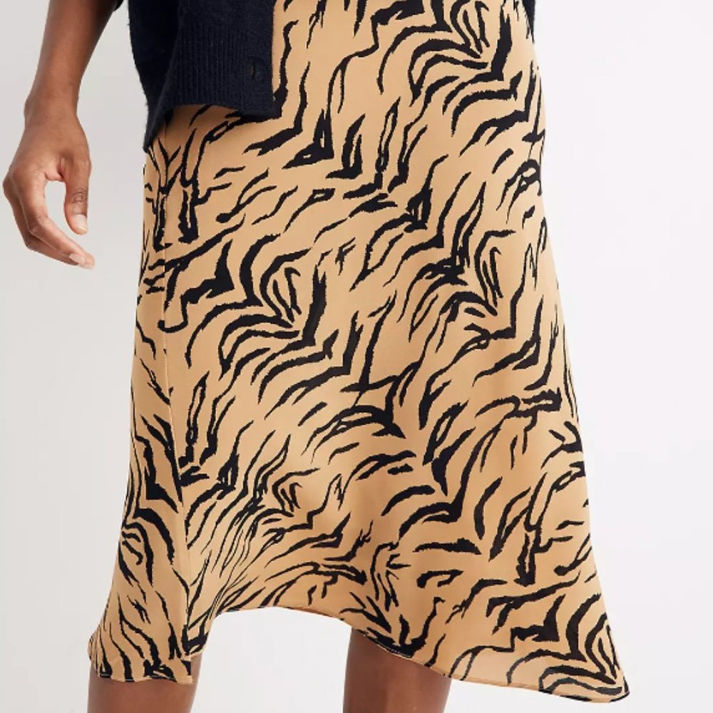 Madewell tiger striped midi skirt